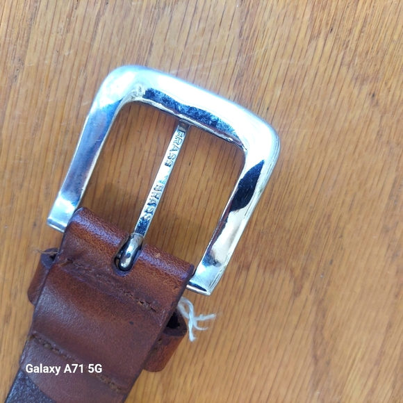 Paris Blues Brown Leather Studded Belt Size Med 36" Gorgeous, exc pre-owned cond - Picture 4 of 6